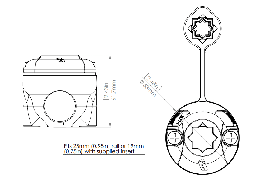 Tilbehør Reservedeler RAILBLAZA Rekkefeste 1925mm Sort Starport 1105862